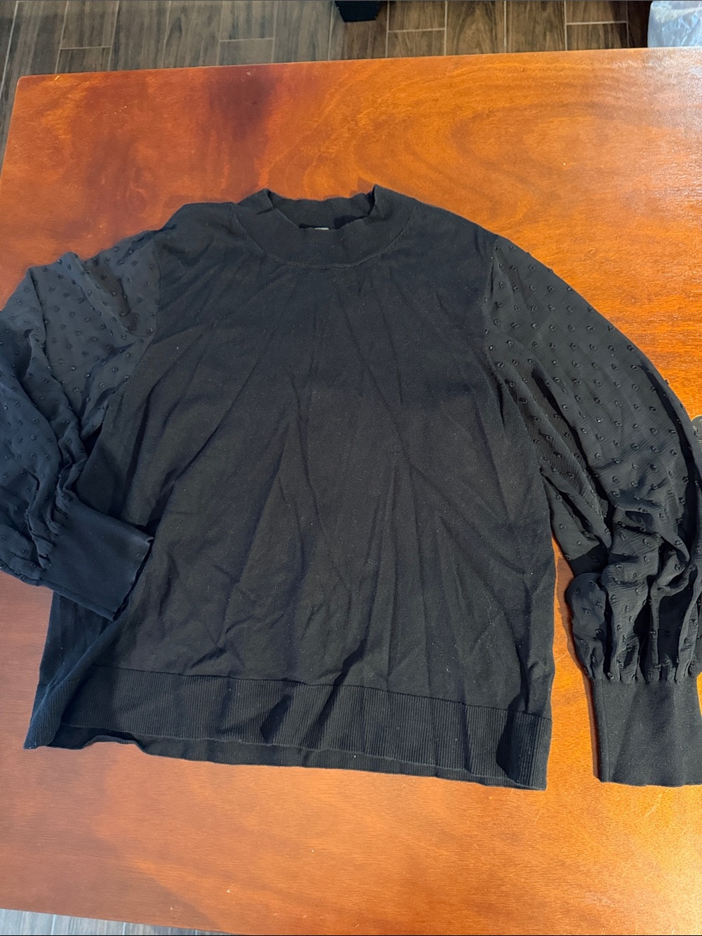 Beautiful Vince Camuto Black Puff mesh sleeve sweater